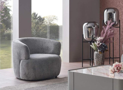 Stilvoll Sessel Wohnzimmer Weich Möbel Grau Designer Lounge Club Einsitzer